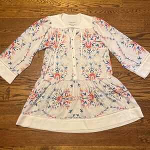 Sabina Musayev Floral White Blouse